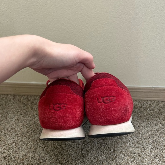 UGG Trigo Sneaker Shoes Men’s Red Leather Suede Size 13 Energ Comfort Canvas Run - Picture 8 of 10